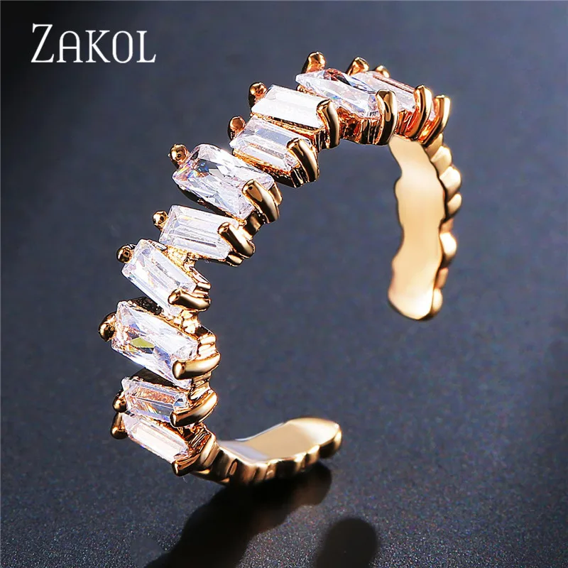 Gold Color Модные женские серьги-обруч с камнем из кубического циркония ZAKOL AAA, модные свадебные аксессуары FSEP2174 - Окраска металла: Gold Color