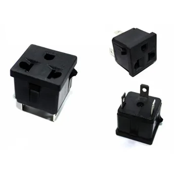 

Black Copper CE Universal US electrical AC power socket 3P American 5-15r EU US PDU UPS AC panel mount Receptacle outlet 10a