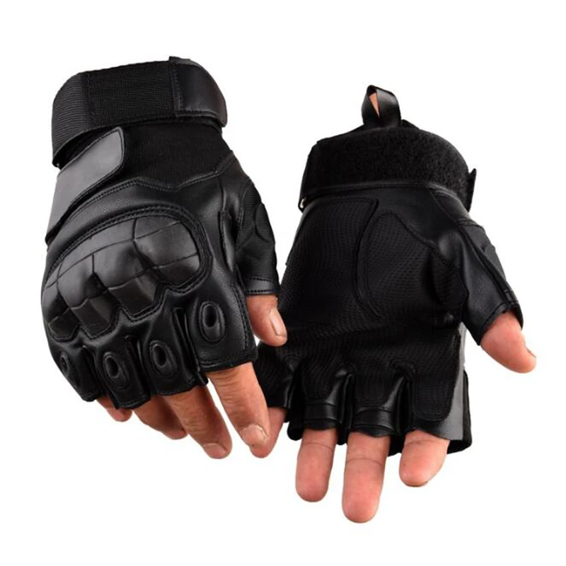 Joshock тактические перчатки с полупальцами в сочетании с мягкой оболочкой армейская Спортивная тренировочная уличная Нескользящая Боевая горная альпинистская - Цвет: Black