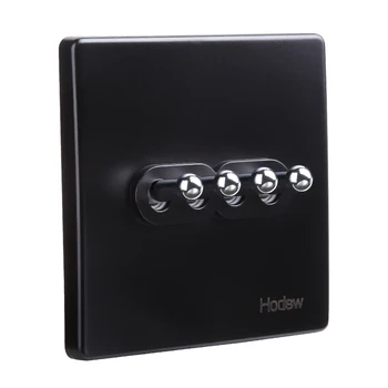 

4-Gang 86 Type Retro Toggle Switch Four Open Dual Single Control Wall Light Switch 10A220V