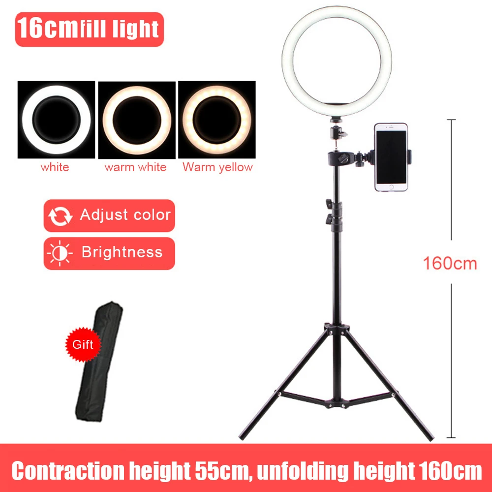 

LED Ring Light Selfie Novelty 5W 5500K Desktop Table Photo Studio Lights for Xiaomi Huawei Facebook Youtube Makeup with Tripod