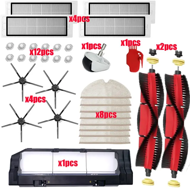 For Xiaomi Roborock S5 Max S6 S50 S51 S55 Vacuum Cleaner Part Accessories HEPA Filter + Side Brush + Main Brush + Mop Cloths S