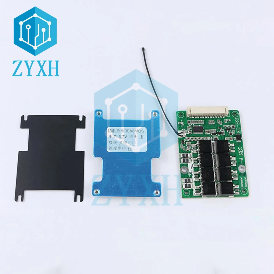 Balanceado Bms 13s 20a 30a 18650 Equalizador de Porta Comum da Placa de Carga da Bateria de Lítio com Controle de Temperatura para E-bike Escooter