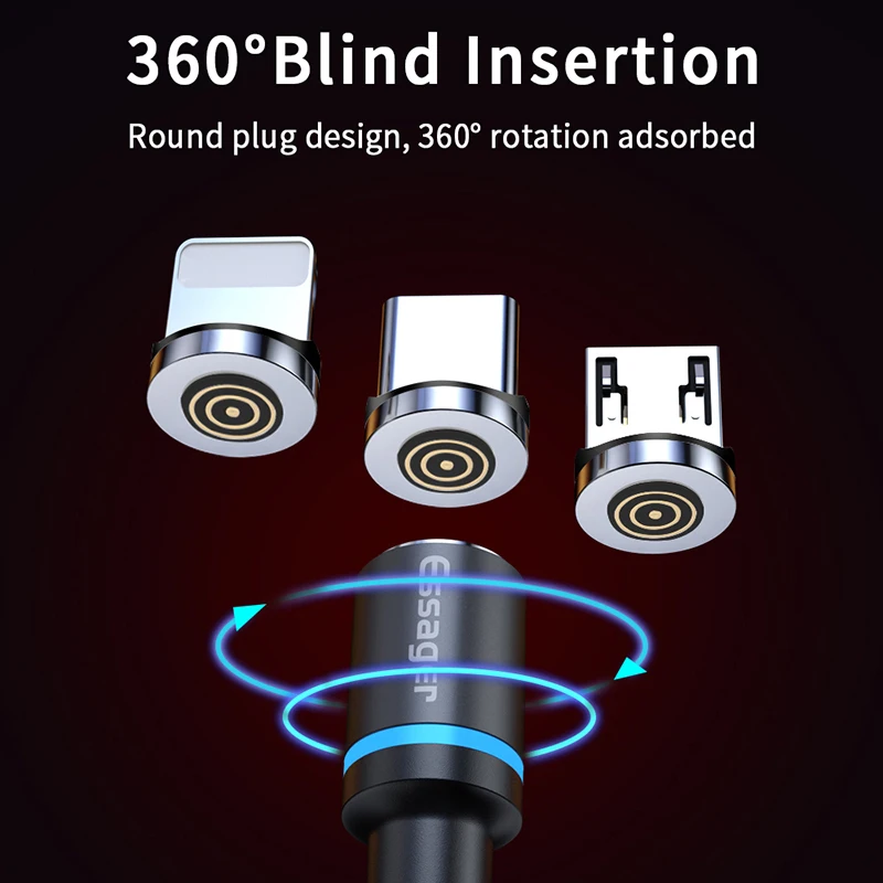 Essager Магнитный Micro usb type C Быстрая зарядка кабель для IPhone samsung XIaomi huawei зарядный usb-шнур Магнитный адаптер зарядного устройства