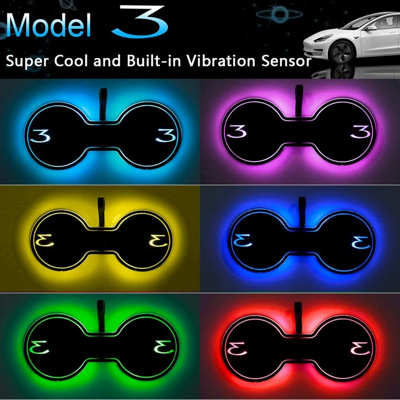 Новый автомобильный Led коврик люминесцентный подстаканник 7 цветов меняющийся Usb