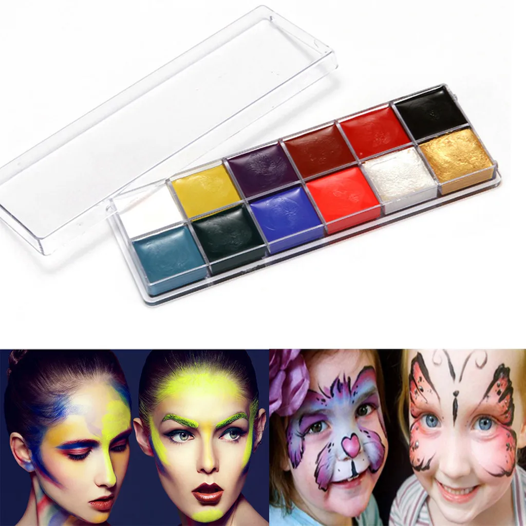 

Henna 12 Colors Face Paint Paface paintint Oil Painting Body Paint Fake Blood Halloween Makeup Face Painting Sfx Makeup #a