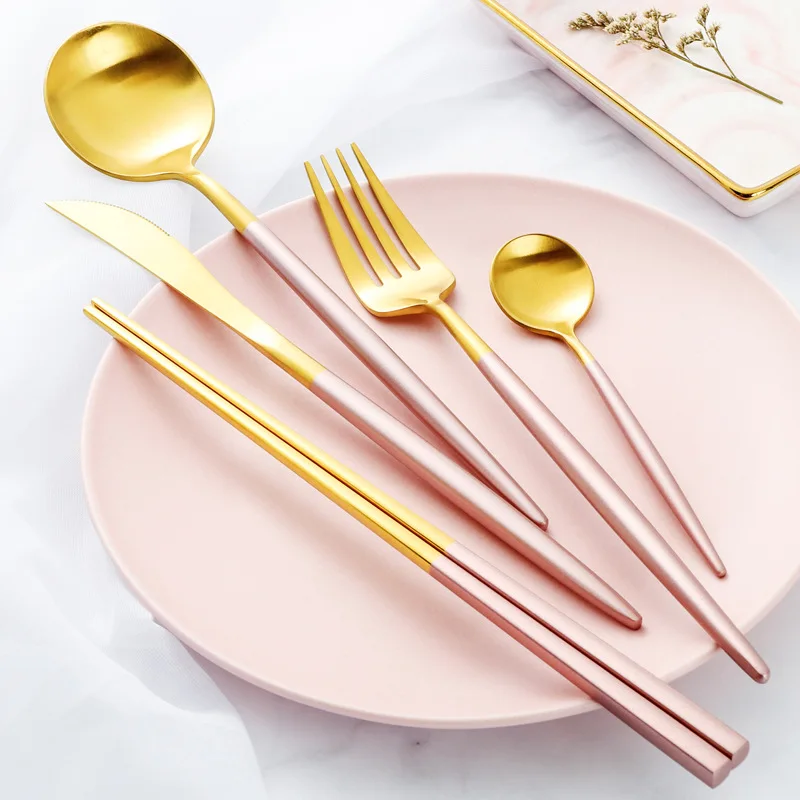 

Tableware Luxury Fork Teaspoon Knife Cutlery fork spoon Stainless Steel Cutlery Set Western Food Tableware Set Creative Gift