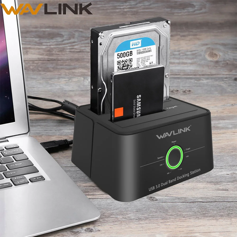  Dual Bay SATA HDD estación de acoplamiento USB 30 carcasa de disco duro externo para 25/35 pulgadas