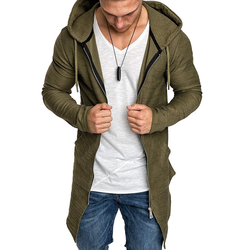 

2019 Men Hooded Sweatshirts Hip Hop Mantle Tuxed Hoodies Fashion Jacket Long Sleeve Zipper Cloak Man Coat Outerwear with Pockets