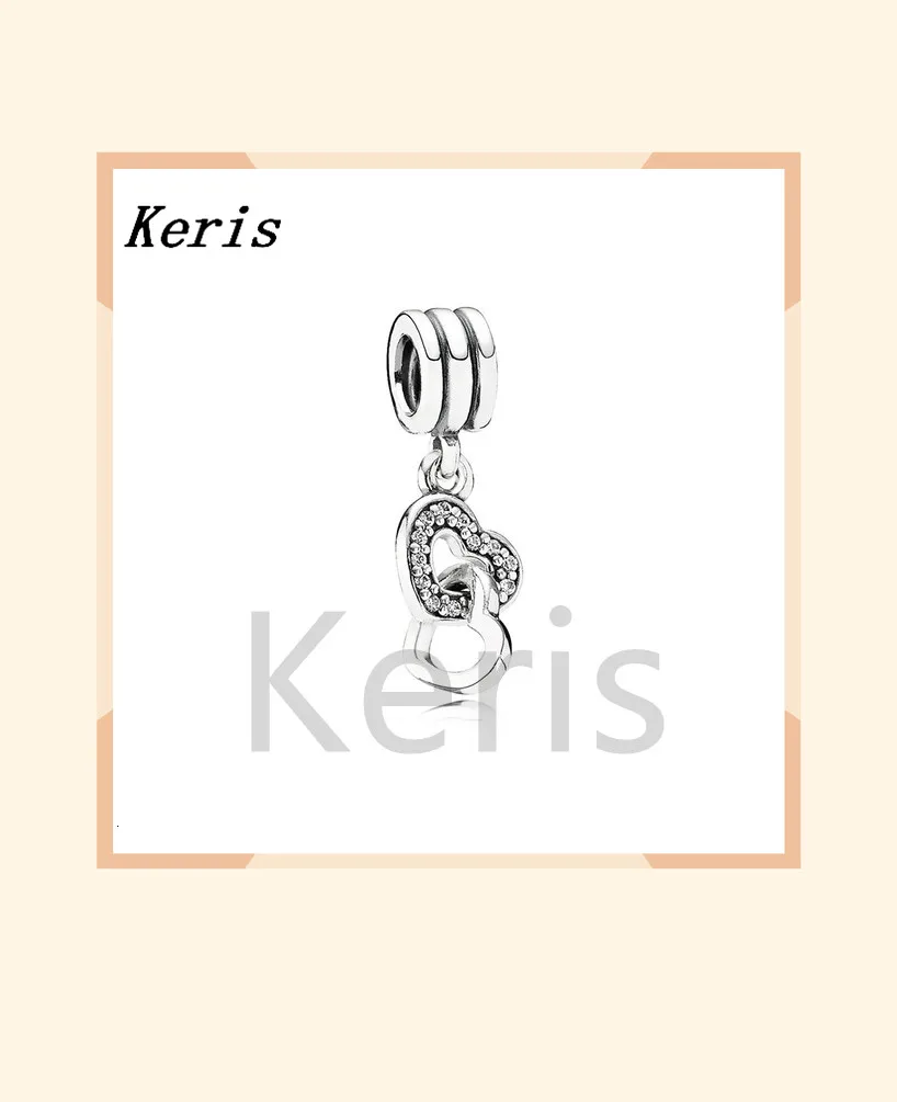 Серебро 925 пробы 1:1 791242cz переплетенные сердца Висячие Серебряные Оригинальные очаровательные ювелирные изделия