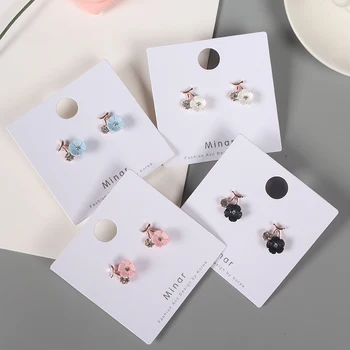 

Romantic Cherry Blossom Stud Earrings 2020 Summer Flower Earrings Rhinestone Cute Earrings Statement Ear Jewelry Best Gift