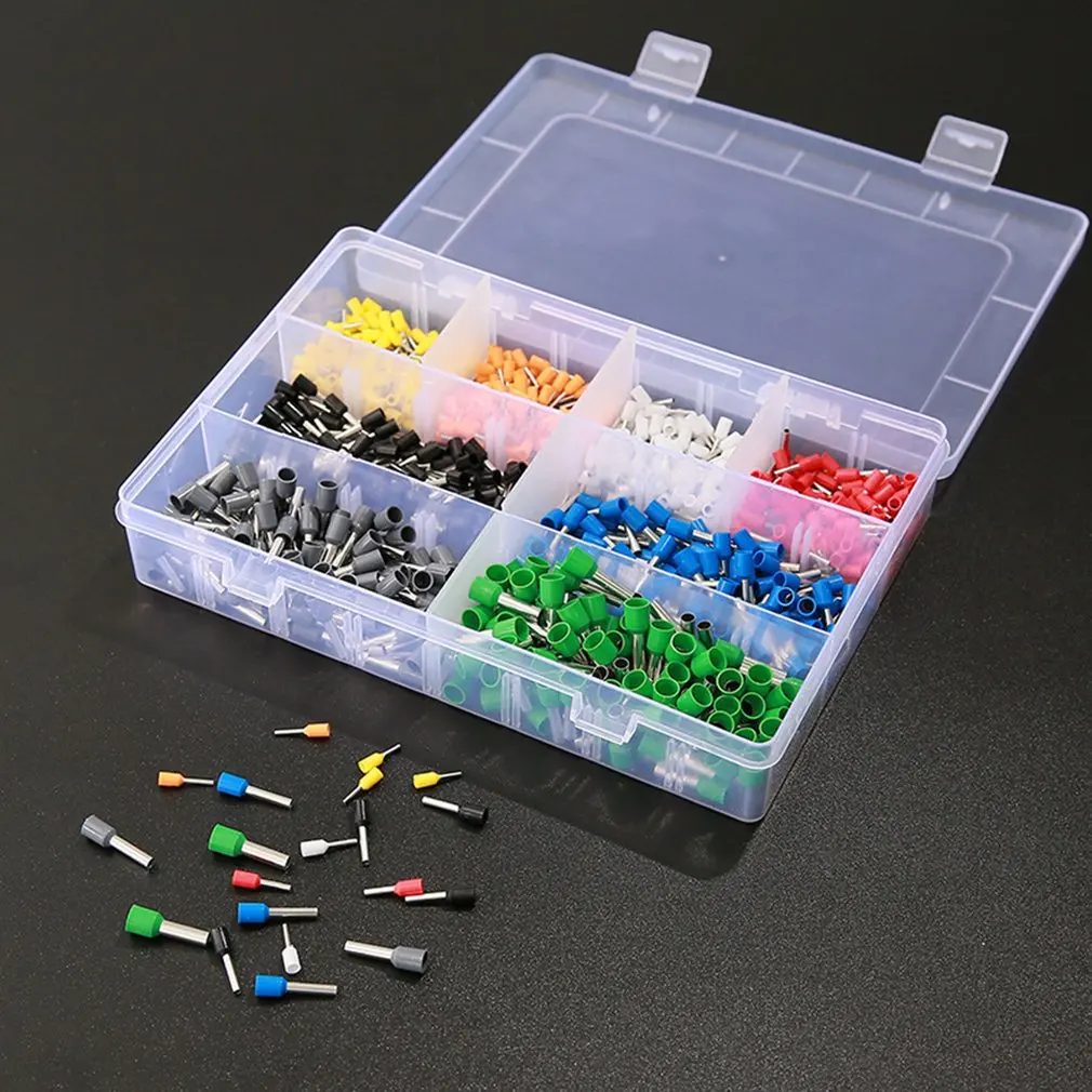 800PCS Terminals Kits Assorted VE Tubular Terminals Insulated Crimp Cable Connector Terminals Electrical Crimp Terminator