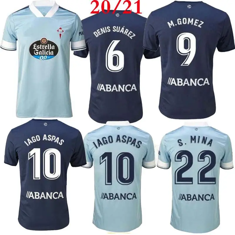 20 21 Celta de Vigo camisa IAGO ASPAS SANTI MINA BOUFAL Fútbol camisa celta uniforme SISTO; RAFINHA HUGO MALLO camiseta de Running