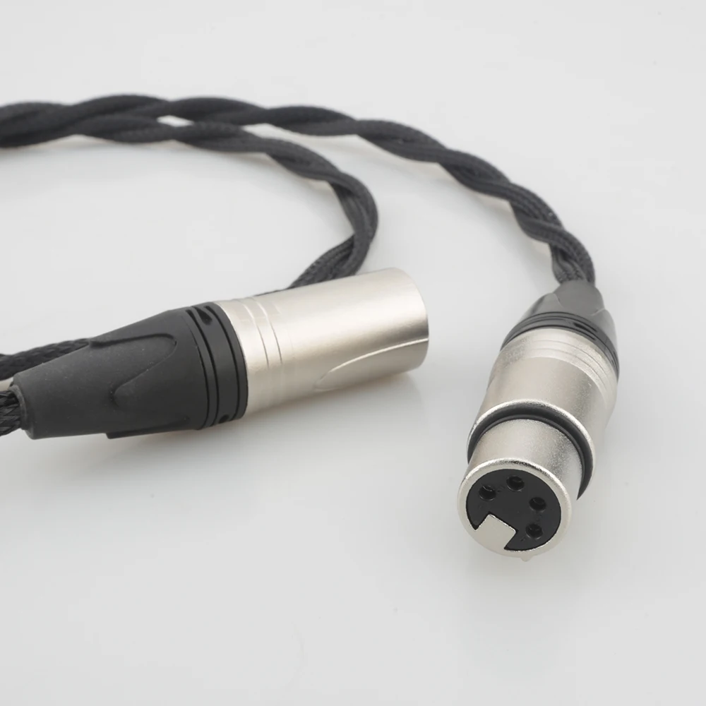 Audiocrast 4 Pin XLR Balance Male to 4 Pin XLR Balance Female Extension Cable Headphone Extension Cable Audio Cable