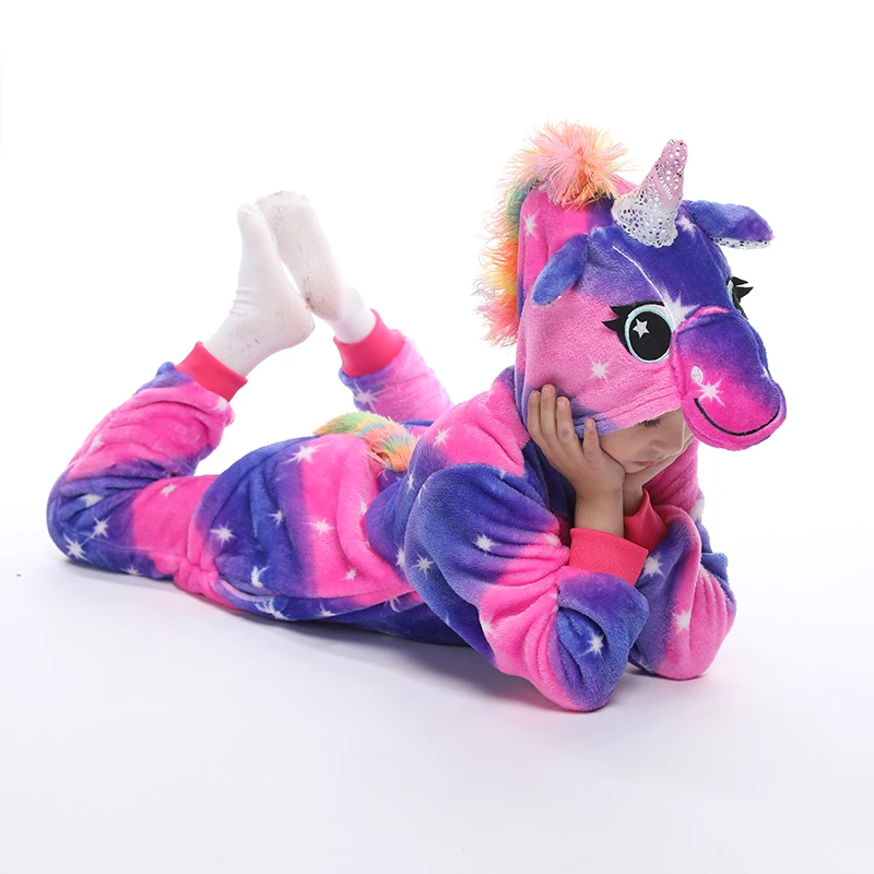 Пижама Kugurumi единорог для детей пижамы маленьких девочек одежда сна мальчиков