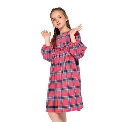 Kseniya Kids/модное платье свободного покроя с длинными рукавами для девочек 2-9 лет; сезон весна-осень - Цвет: Розовый