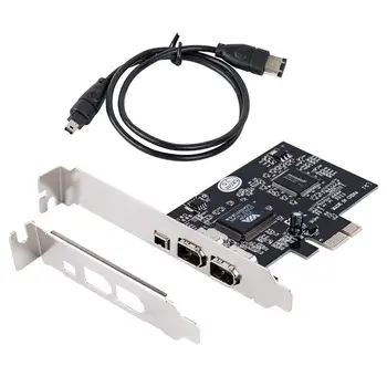 

PCIe 3 Ports 1394A Firewire Expansion Card PCI Express to IEEE 1394 Adapter Controller 2 x 6 Pin And 1 x 4 Pin For Desktop PC
