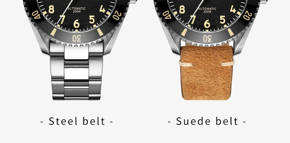 Addies Dive NH35 Automatic Watch One-way Rotating Ceramic Ring 316L Stainless Steel Watch Sapphire Crystal 200m Waterproof Watch
