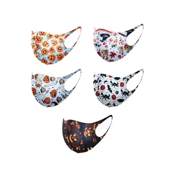 

Halloween Cloth Mask Print sun Protection Is Not A Desechable Washable 5PCS Halloween Print Dustproof Windproof Party Masks #G