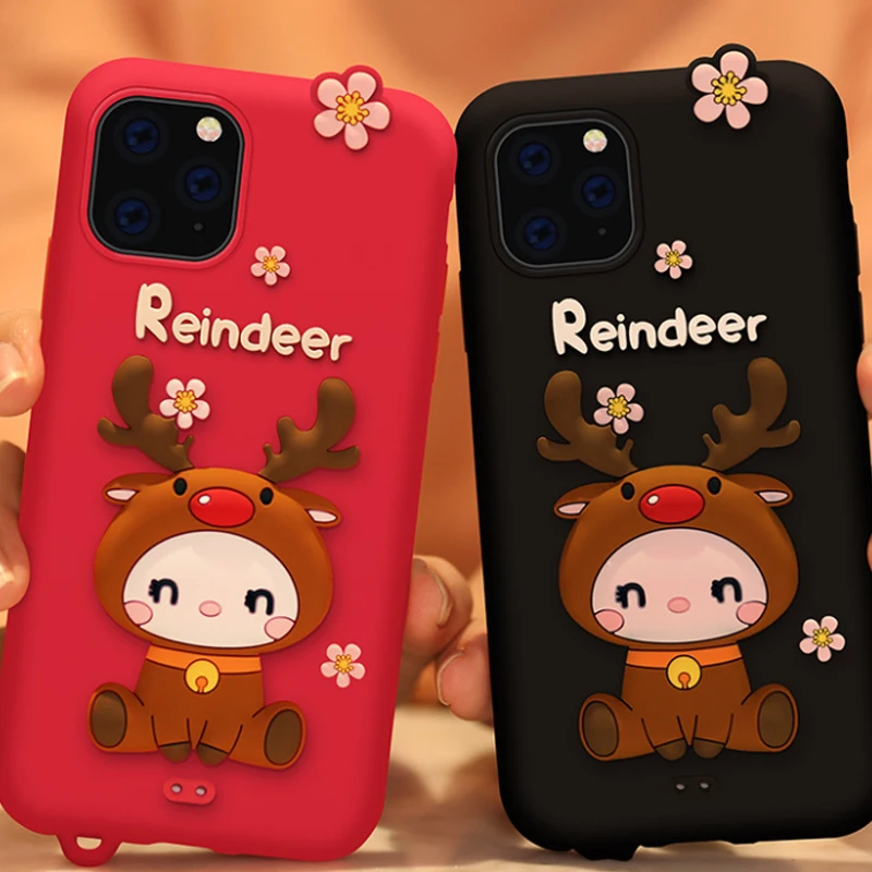 

Fall proof iPhone 11 XS case Huawei P30 apple 11pro creative animal girl cartoon silicone girl protective cover x same Pendant