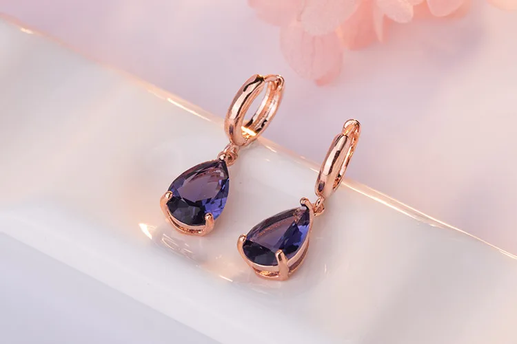 Drop Earrings Dangle Earrings Dome Teardrop Earrings 14K Gold Color Natural Amethyst Jewelry Drop Earring Women Aros Mujer Oreja Water Drop Amethyst Orecchini Garnet Earring Girls