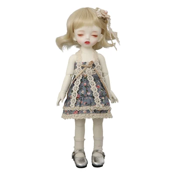 

1/6 BJD Doll Jeans Sleepful Baby Set with Wig Shoes Fashion Educational Toys birthdaty Gifts - Whitening Skin (without Eyeball)