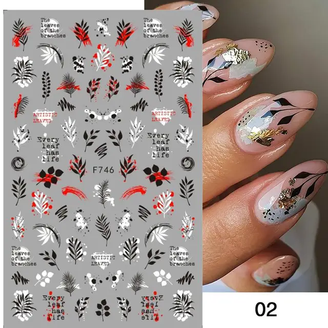 1PC Heart Love Design 3D Nail Sticker English Letter stickers Face Pattern Trasnfer Sliders Valentine's Day Nail Art Decoration 3d-F746