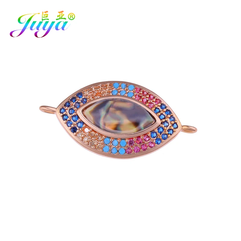 Rose Gold Juya DIY модные ювелирные компоненты 10 видов стилей греческий глаз/сглаза/Турецкий глаз амулеты Разъем Аксессуары для изготовления браслетов - Цвет: Rose Gold