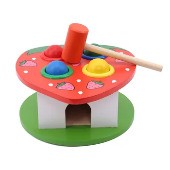 

2020 Colorful Wooden Montessori Children Piling Table Toys Smart Knocking Table Wooden Toys Learning & Education Puzzle Toy