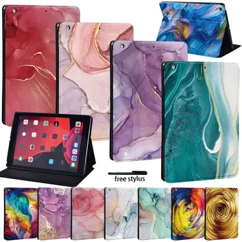 

Watercolor for Apple Ipad 8 2020 8th 10.2 Inch Generation PU Leather Foldable Anti-fall Case Stand Tablet Protective Shell Cover