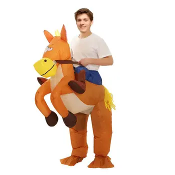 

Halloween Western Cowboy Inflatable Clothing Christmas Inflatable Horse Funny Fun Carnival Party Spoof Costume Props