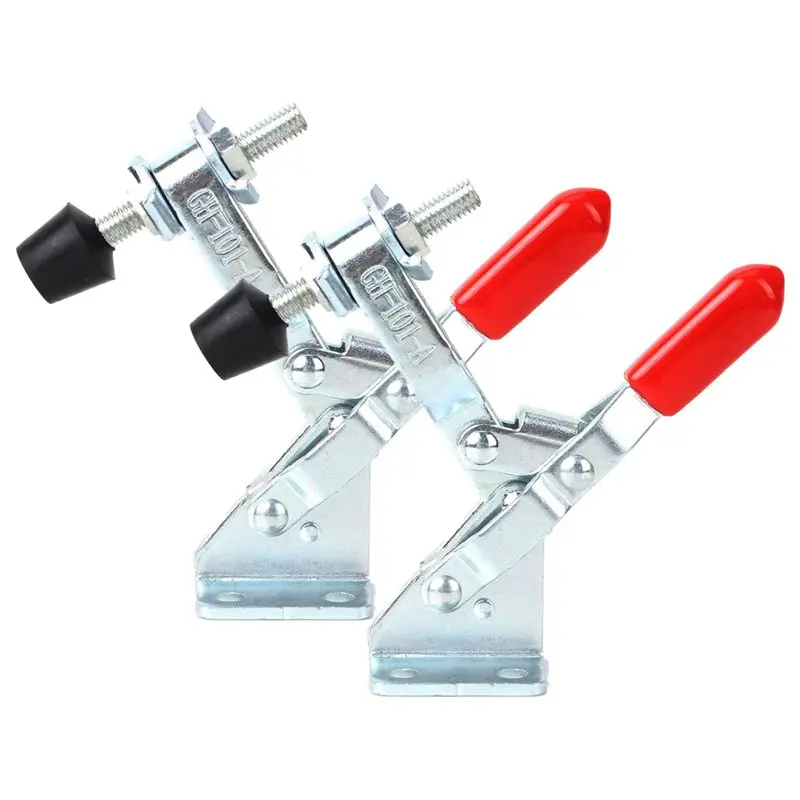 2x 101A 50Kg 110Lbs Grasshoppers Vertical Fast Clip Right Toggle Clamp Silver