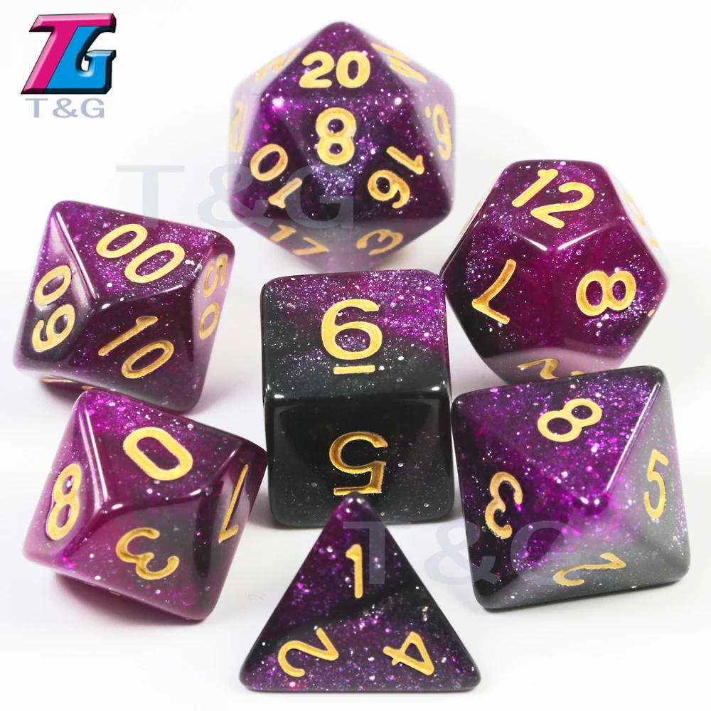 Игральные кости 7 цветов D4 D6 D8 D10 D % D12 D20 отлично подходят для цифровых игр