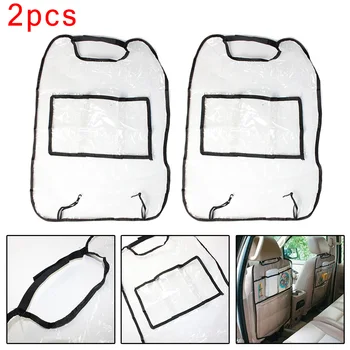 

2PCS Car Seat Backrest Cover Multifunctional Car Seat Cover With Storage Bag Transparent
