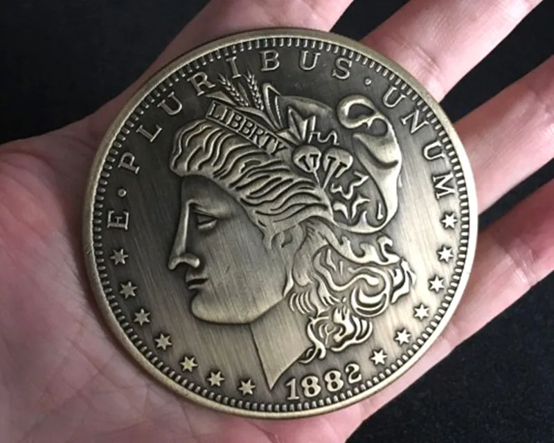 

Jumbo Morgan Dollar (7cm) Bronze Stage Magic Tricks Close Up Stage Magia Comedy Coins Magie Illusion Gimmick Props Magician Toys