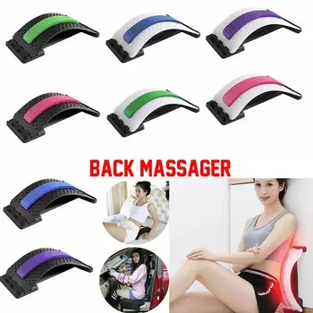 

1pc Back Stretch Equipment Massager Massageador Stretcher Fitness Lumbar Support Relaxation Spine Pain Relief random color