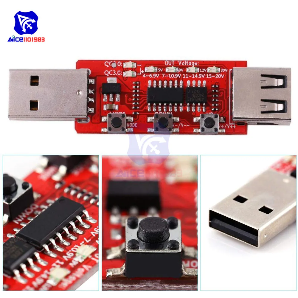 

diymore USB Load Tester Automatic Voltage Current Detector QC2.0/3.0 Quick Charger Power Bank Voltage Trigger