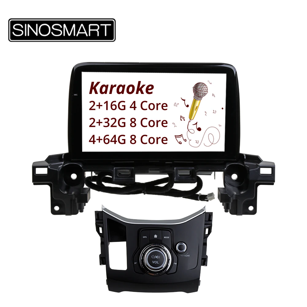 SINOSMART 4/8 Core CPU 2G RAM Android 8.1 Car GPS Navigation for Mazda CX-5 2017-2021 Canbus Optional Karaoke Optional