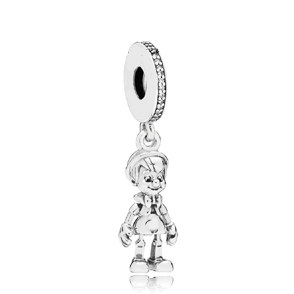 Diseny Mary Poppins' Silhouette Charm настоящие 925 пробы серебряные шармы Diseny подходят к оригинальному браслету Diy Изготовление ювелирных изделий - Окраска металла: Голубой с покрытием из белого цинка