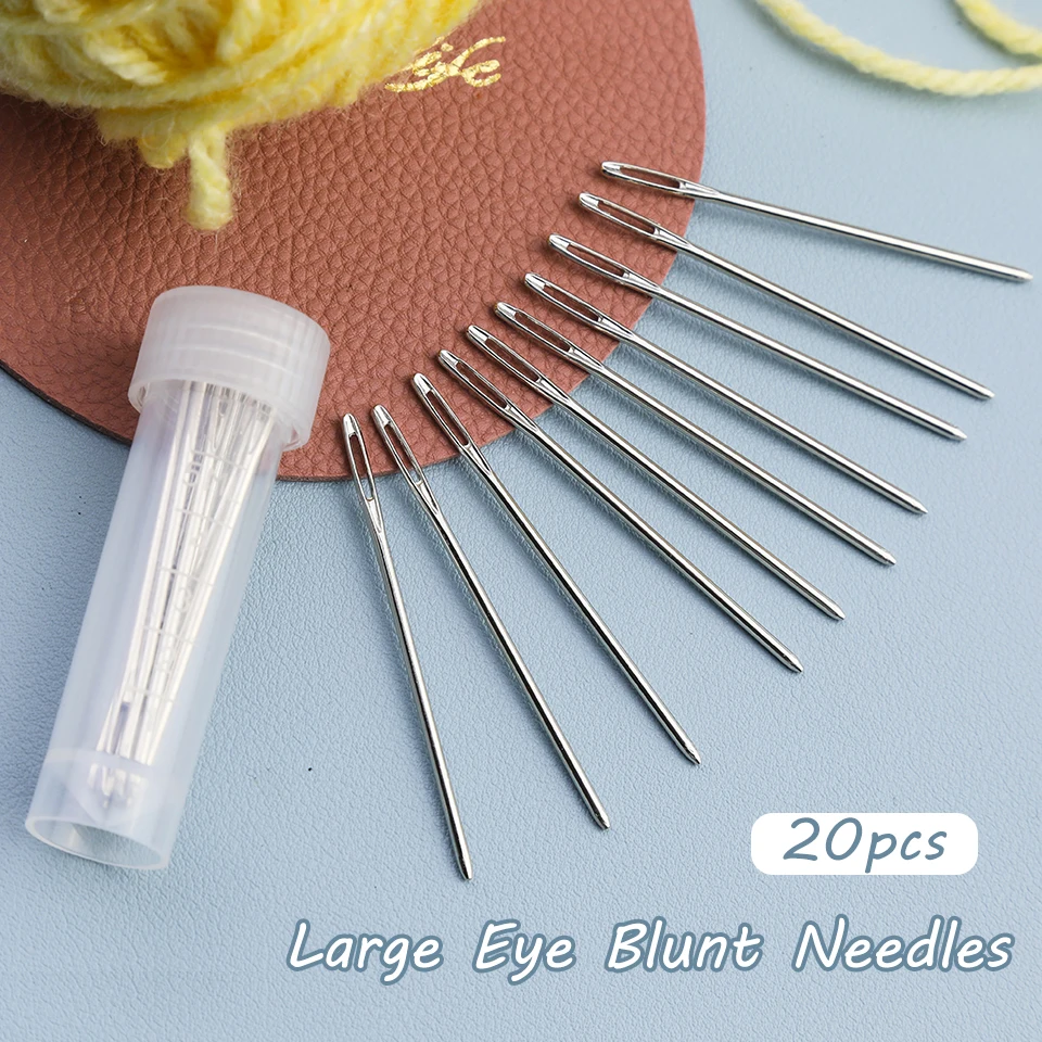 MIUSIE 20Pcs/lot Leather Craft Sewing Needles Large Eye Blunt