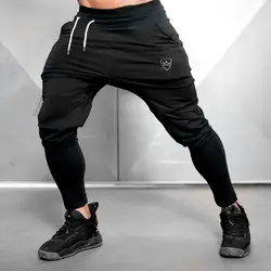 Спортивные штаны для бега, мужские повседневные черные брюки, мужские спортивные тренировочные штаны для фитнеса, хлопковые тренировочные