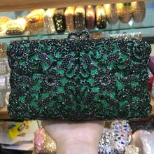 Роскошные темно-зеленые кристалльные клатч для вечеринок модные женские сумки с кристаллами XIYUAN Брендовые женские клатчи для ужина