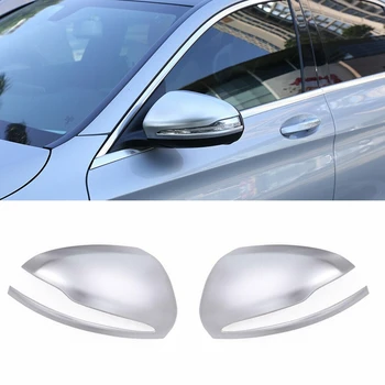 

2PCS Matte Silver Rearview Mirror Covers Trim for Mercedes Benz New E C GLC S Class Side Mirror Covers