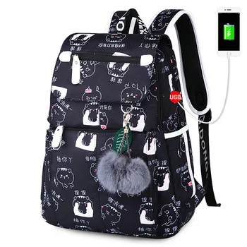 

Women Backpack Shoulder-Bag Waterproof-Bag Female Personality Fashion Student
