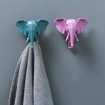 

2020 New Three-dimensional Animal Head Hook Strong Viscose-free Punch Rhino Elephant Elk Coat Hook Wall Hook
