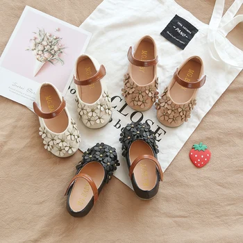 

New 2019 New Autumn And Spring Flowers Baby Shoes Soft Bottom Girl's Princess Shoes PU Leather Casual Shoes