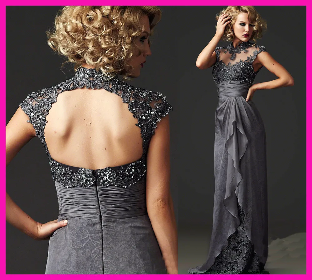 Vestido de madrinha, вечернее платье,, элегантное, с рукавом-крылышком, с высоким воротом, с бисером, кружевное, длинное, для матери невесты, платья для свадеб
