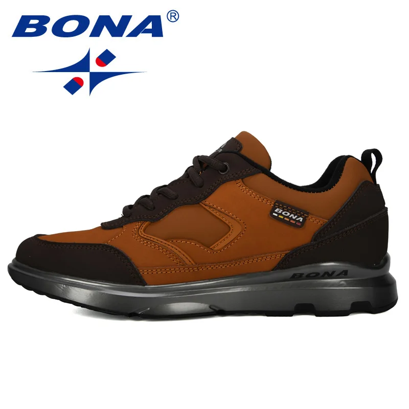 Goede BONA 2019 Nieuwe Designer Mens Casual Schoenen Koe Split Comfortabele Wandelschoenen Man Antislip Wearable Mannen Sneakers Leisure schoeisel