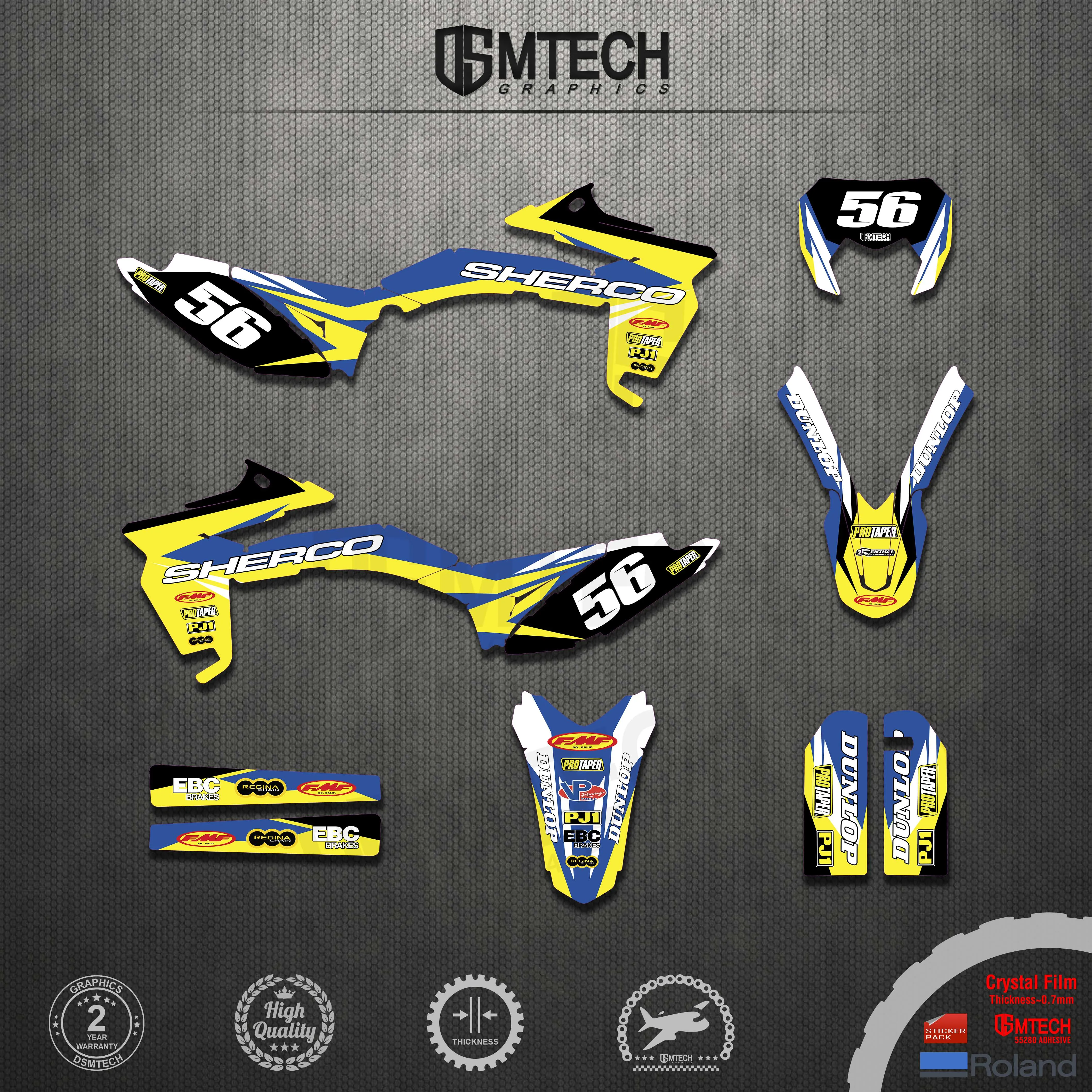 DSMTECH DSMTECH Custom Team Graphics Decals Stickers Kit For SHERCO Sticker 2012 2013 2014 2015 2016  SHERCO SE250 300 complete decals for ktm sx 85 2013 2017 racing motocross backgrounds stickers kit for ktm sx85 2013 2014 2015 2016 2017