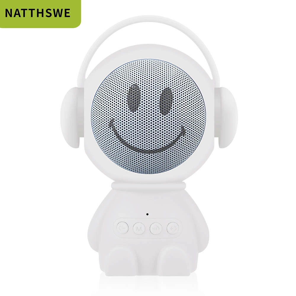Белый NATTHSWE Портативный беспроводной Bluetooth динамик s Led беспроводной динамик плеер USB Радио Fm Mp3 для детей подарок - Цвет: Белый
